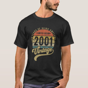 Camiseta Reto Vintage 20 Birthday, 2001 Limited Edition 2