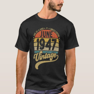 Camiseta Reto Vintage 75º Aniversário Do Nascer De 75 Anos