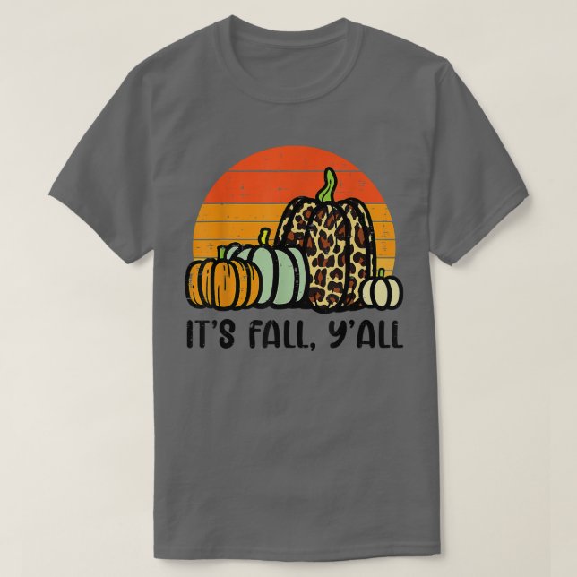 Camiseta Retr Pumpkins Leopard Cheetah Impressão outono Ha (Frente do Design)