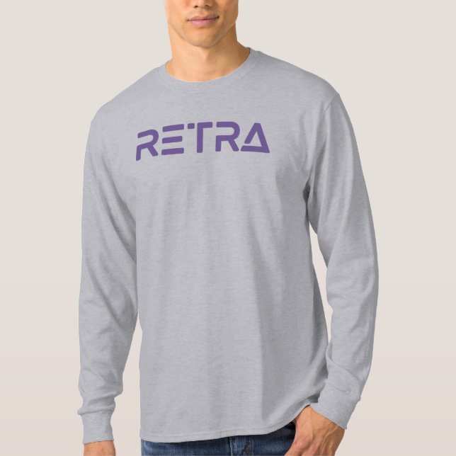 Camiseta Retra Long Sleeve Roxa Masculina (Frente)