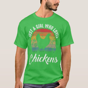 Camiseta Retrai Apenas Uma Menina Que Ama Galinha Engraçada