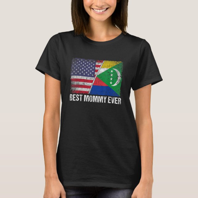 Camiseta Retrair as Comores - Melhor Mamãe de Sinalizador d (Frente)