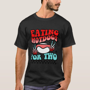 Camiseta Retrair Cachorros-Quentes Para Dois, 4 De Julho