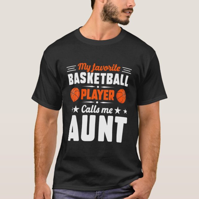 Camiseta Retrair Minha Tia Favorita De Jogador De Basquete  (Frente)