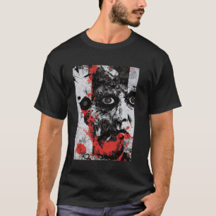 Camiseta Retrato Abstrato Caótico Arte Grunge Vanguarda