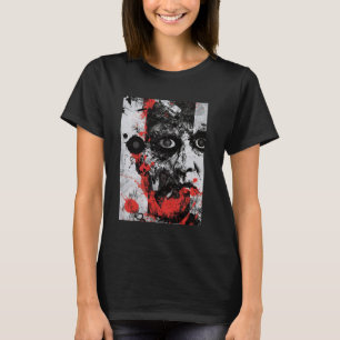 Camiseta Retrato Abstrato Caótico Arte Grunge Vanguarda