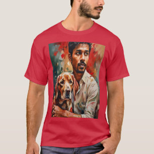 Camiseta Retrato abstrato com cores vibrantes