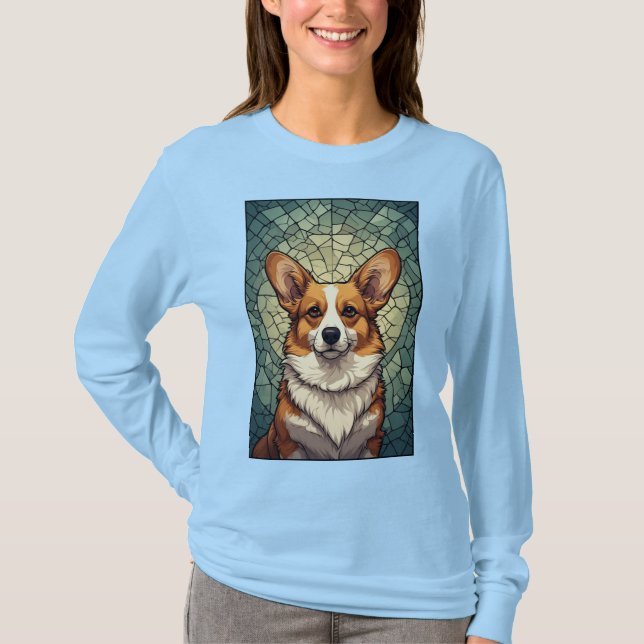 Camiseta Retrato Amigável de Corgi (Frente)