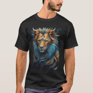 Camiseta retrato animal arte digital impressão cat