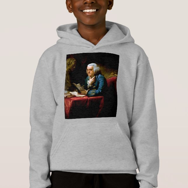 Camiseta Retrato aproximado, Benjamin Franklin Pai Fundador (Frente)