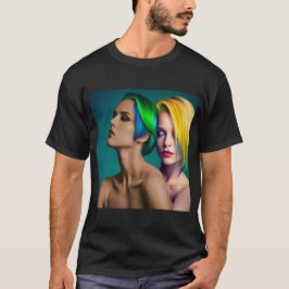 Camiseta Retrato Arco-Íris Duplo