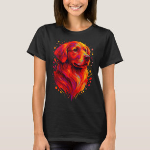 Camiseta Retrato Artístico de Golden Retriever para Donos d