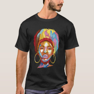 Camiseta Retrato Artístico de Mulher Negra com Desvanecimen