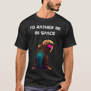 Camiseta Retrato astronauta com "Eu preferencialmente no es