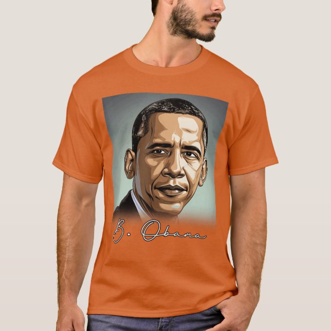 Camiseta Retrato Barack Obama Patriótico (Frente)