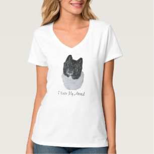 Camiseta retrato bonito do cão de akita do japonês com