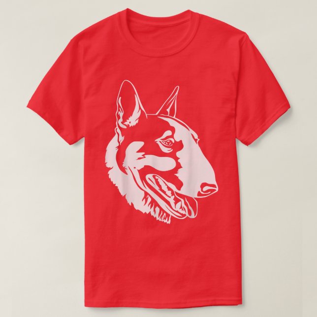 Camiseta Retrato Branco Bully Terrier para Proprietário de  (Frente do Design)