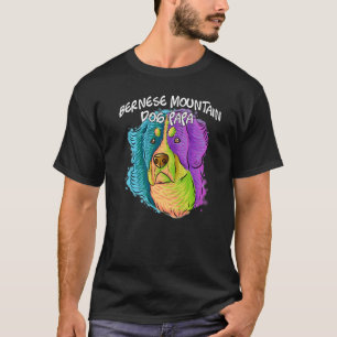 Camiseta Retrato Colorido Bernese Mountain Dog Pai Padre'