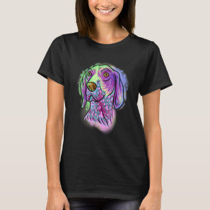 Camiseta Retrato Colorido Cachorro de Ponteiro Baixo Alemão