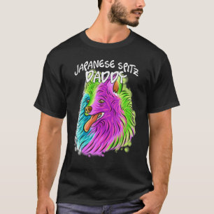 Camiseta Retrato Colorido Cachorro Spitz Japonês Pai do Pai