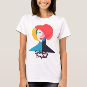 Camiseta Retrato Colorido de abstrato
