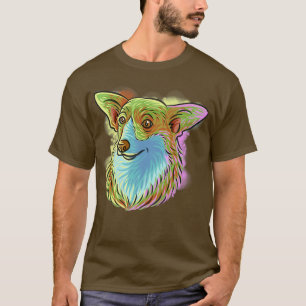 Camiseta Retrato Colorido de Arte Pop Corgi Cachorro Mãe Mã