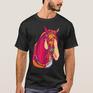 Camiseta Retrato Colorido de Cavalo Pop Você Ama Seu Cavalo