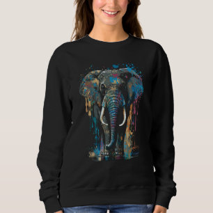Camiseta Retrato Colorido de Elefante Animal Africano