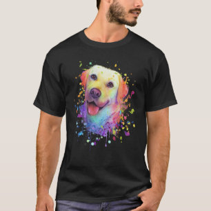 Camiseta Retrato Colorido de Labrador Retriever com Arte de