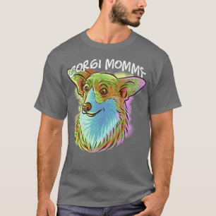 Camiseta Retrato Colorido de Pop, Corgi, Cachorro, Mãe, Mam
