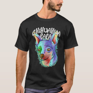 Camiseta Retrato Colorido de Pop e Arte Chihuahua Pai de Ca