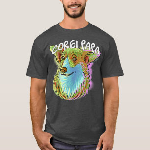 Camiseta Retrato Colorido de Pop e Arte Corgi Pai Papá Fath