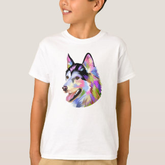 Camiseta Retrato Colorido de Roucos Geométricos Crianças T-