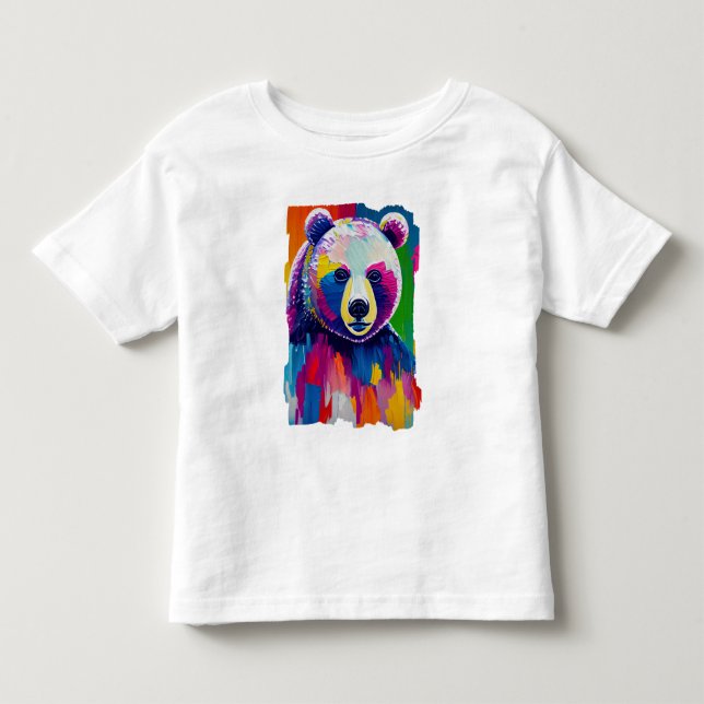 Camiseta Retrato Colorido do Urso (Frente)