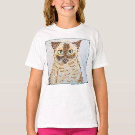 Camiseta Retrato Colorido e Excêntrico de Gato