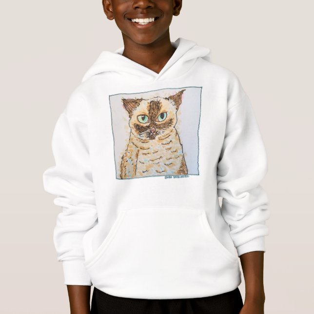 Camiseta Retrato Colorido e Excêntrico de Gato (Frente)