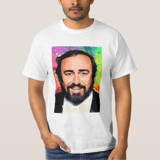 Camiseta Retrato Colorido Luciano Pavarotti