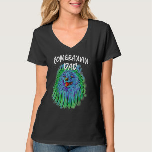 Camiseta Retrato colorido Pop Pomeraniano Pai de Cachorro P