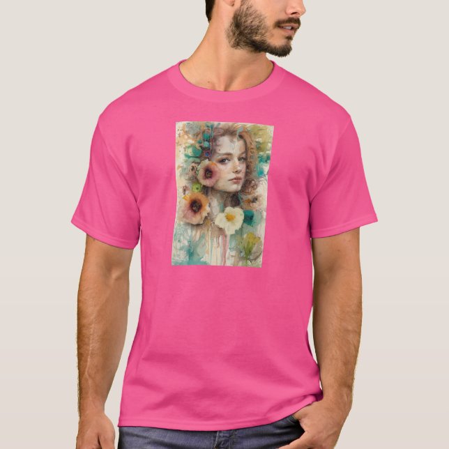 Camiseta Retrato da abstrato (Frente)