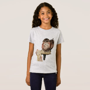 Camiseta Retrato da aguarela dos irmãos da coruja