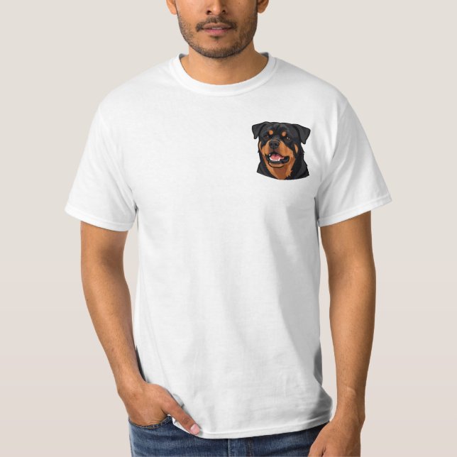 Camiseta Retrato da Cabeça de Rottweiler (Frente)