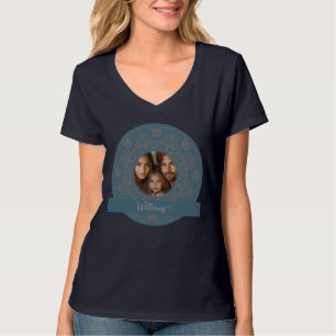 Camiseta Retrato da família personalizada Dourado Rococo Ma