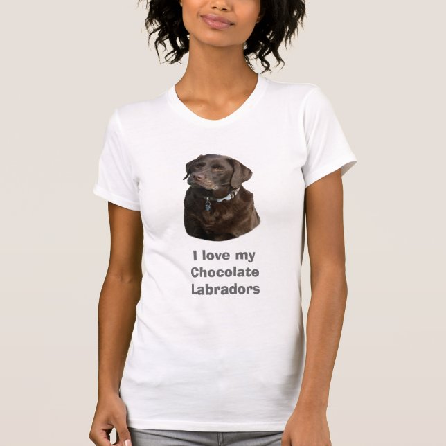 Camiseta Retrato da foto do cão de Labrador do chocolate (Frente)