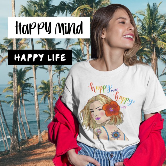 Camiseta Retrato da Mulher-Cotação Inspiracional (Criador carregado)