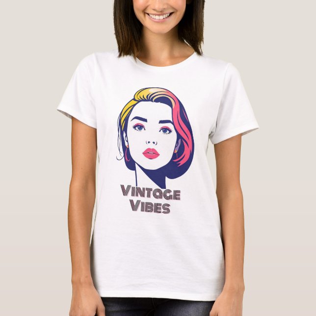 Camiseta Retrato da Pop de Arte Vibrante (Frente)