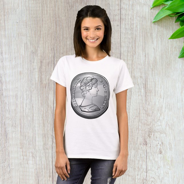 Camiseta Retrato da Rainha em Moeda de Prata (Criador carregado)