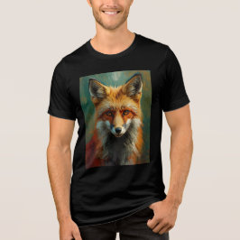 Camiseta Retrato da Raposa Vermelha Artística - Pintura a Ó