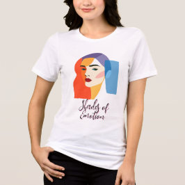 Camiseta Retrato de Abstrato para-Mulher vibrante