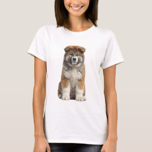 Camiseta Retrato de Akita Inu Japonês Fofo de Cachorrinho M
