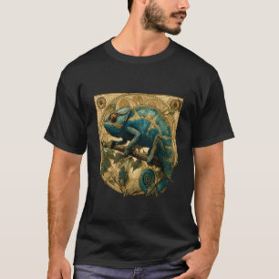 Camiseta Retrato de Amante de Camaleão Arte Vida Selvagem C